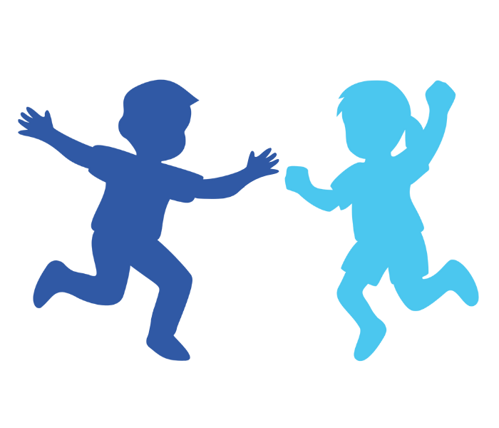 Desenho de duas crianças brincando